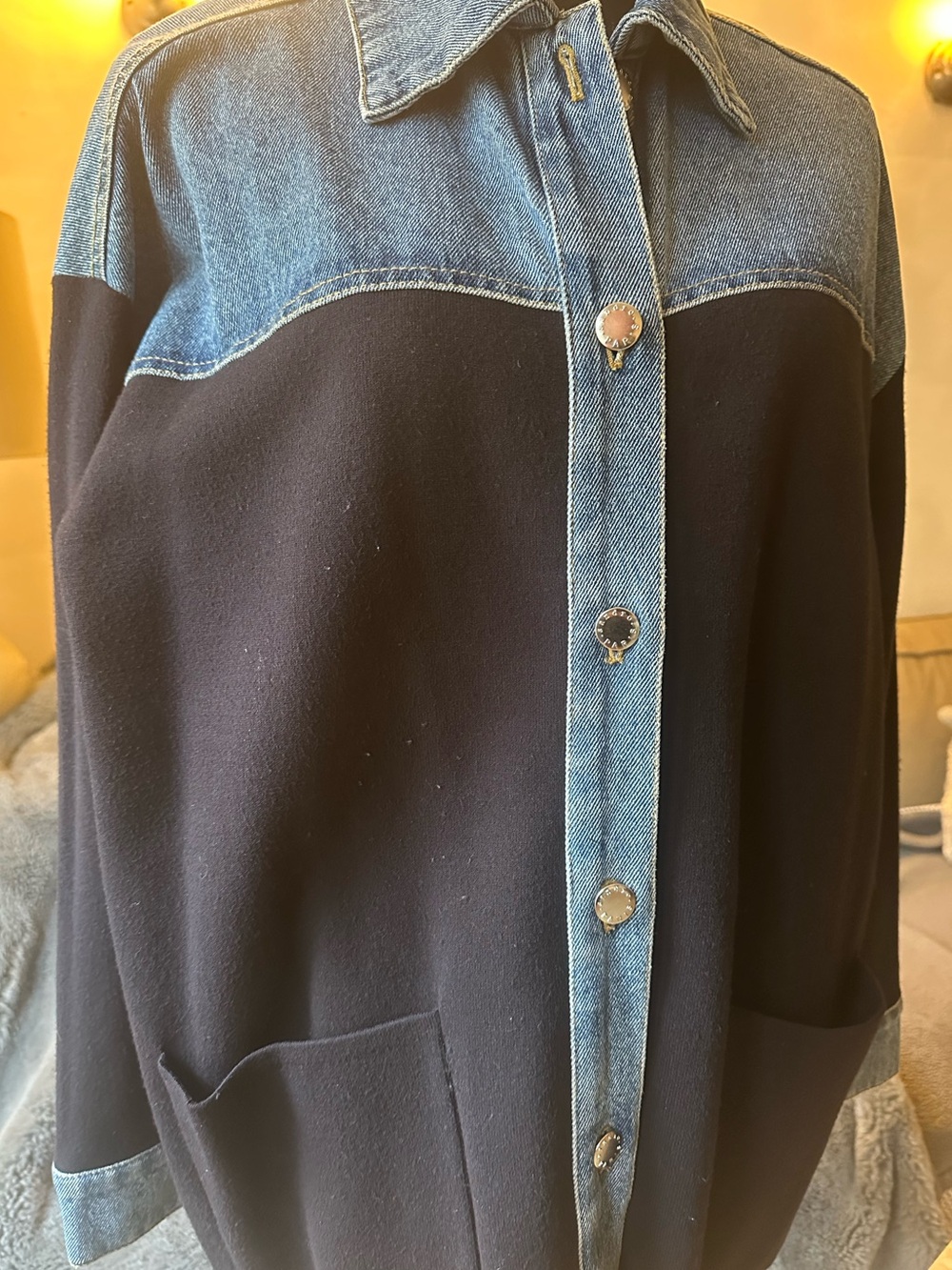 Sandro Denim Navy Oversized Jacket